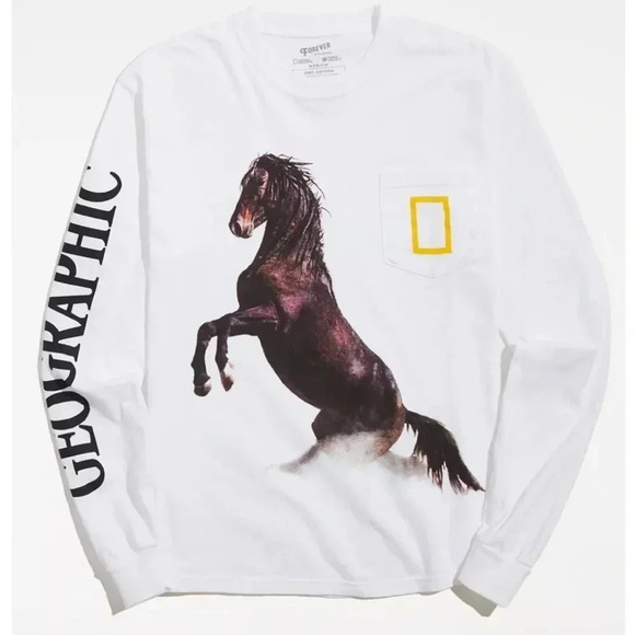 Parks Project Tops - NWOT Parks Project X National Geographic Wild Horses Long Sleeve Tee Size XL